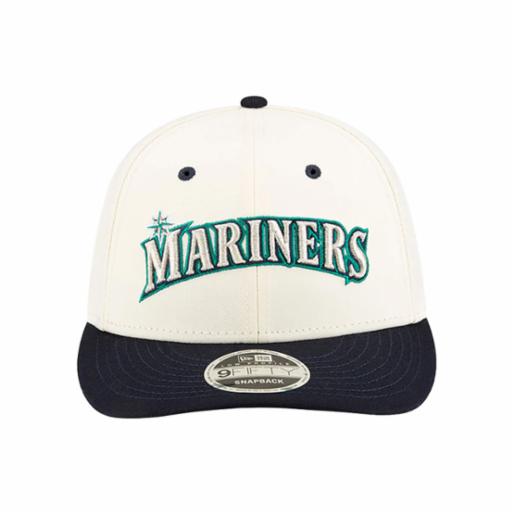 Snapback New Era 9Fifty Seattle Mariners Felt x MLB Low Profile Blanco/Verde